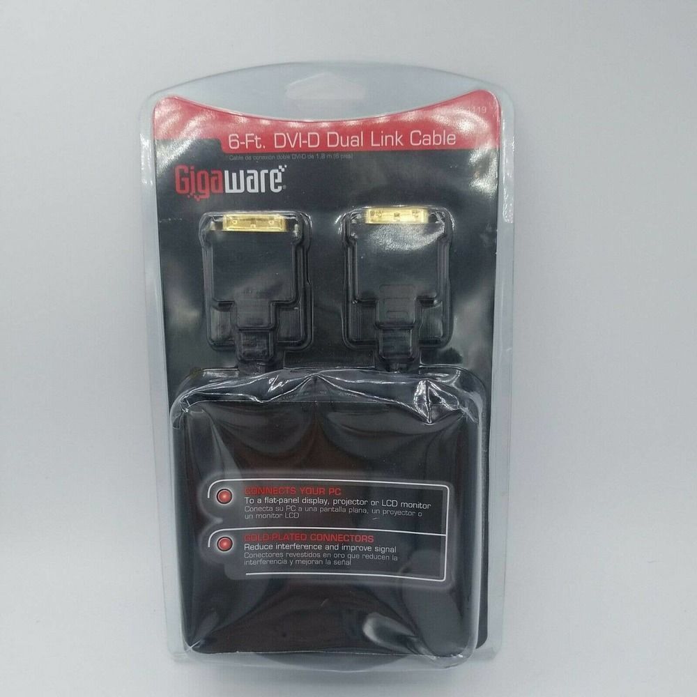 6’ Dual Link Cable by GIGAWARE brand new, gold plated connectors